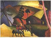 Native Aericans on horses August Macke